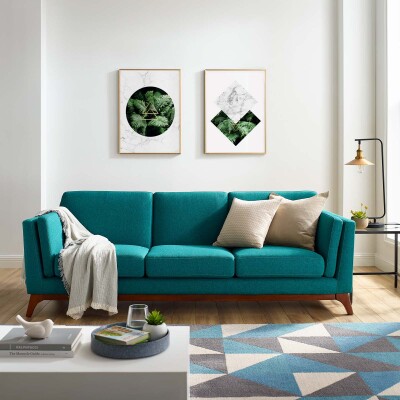 EEI-3062-TEA Chance Upholstered Fabric Sofa Teal