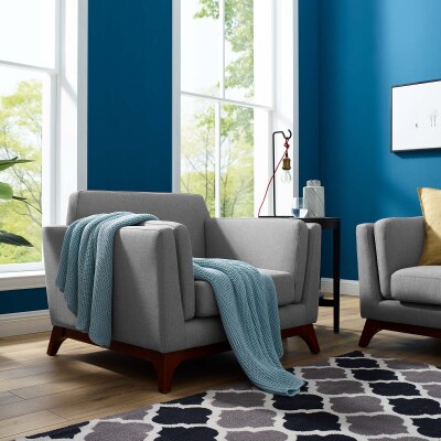 EEI-3063-LGR Chance Upholstered Fabric Armchair Light Gray