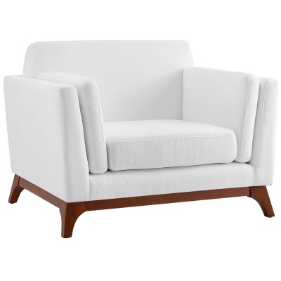 EEI-3063-WHI Chance Upholstered Fabric Armchair White