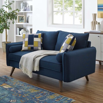 EEI-3091-AZU Revive Upholstered Fabric Loveseat Azure