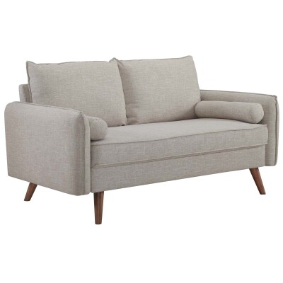 EEI-3091-BEI Revive Upholstered Fabric Loveseat Beige