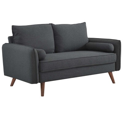 EEI-3091-GRY Revive Upholstered Fabric Loveseat Gray