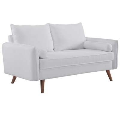 EEI-3091-WHI Revive Upholstered Fabric Loveseat White