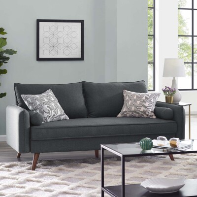 EEI-3092-GRY Revive Upholstered Fabric Sofa Gray