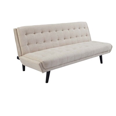 EEI-3093-BEI Glance Tufted Convertible Fabric Sofa Bed Beige