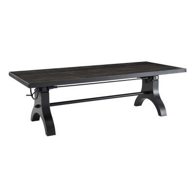 EEI-3147-BLK Genuine 96" Crank Height-Adjustable Rectangle Dining and Conference Table Black