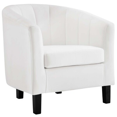 EEI-3188-WHI Prospect Channel Tufted Upholstered Velvet Armchair White