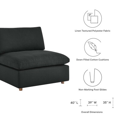 A black chair with a cushion and instructions.