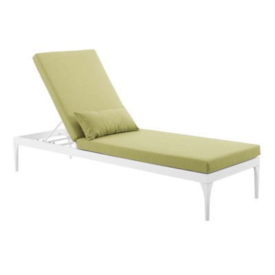 EEI-3301-WHI-PER Perspective Cushion Outdoor Patio Chaise Lounge Chair