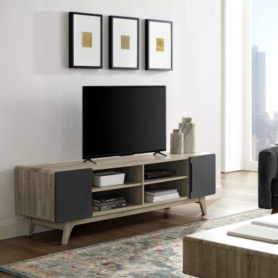 EEI-3306-NAT-GRY Tread 70" Media Console TV Stand