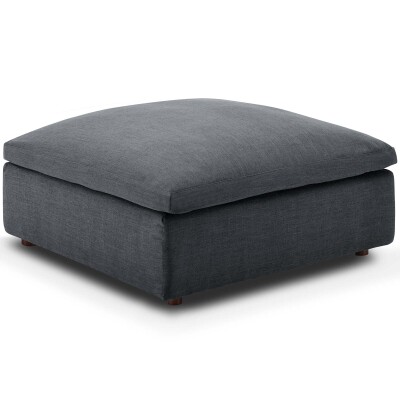 EEI-3318-GRY Commix Down Filled Overstuffed Ottoman Gray
