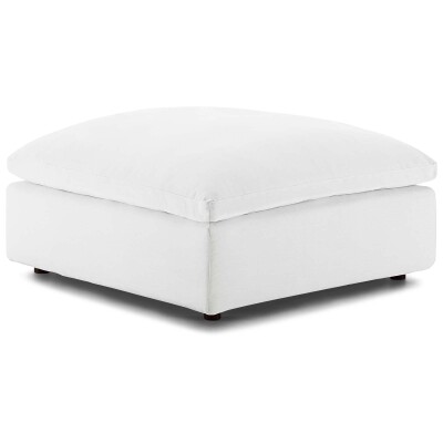 EEI-3318-WHI Commix Down Filled Overstuffed Ottoman White