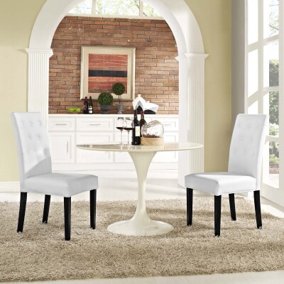 EEI-3323-WHI Confer Dining Side Chair Vinyl (Set of 2) White