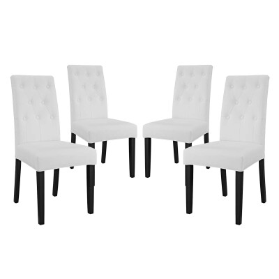EEI-3324-WHI Confer Dining Side Chair Vinyl (Set of 4) White