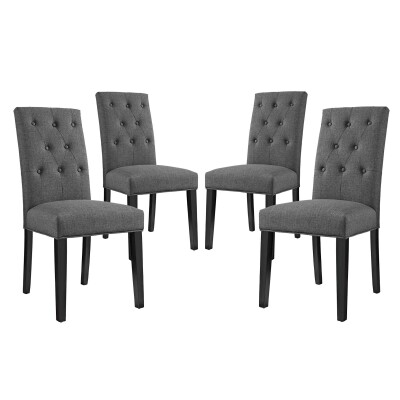 EEI-3326-GRY Confer Dining Side Chair Fabric (Set of 4) Gray