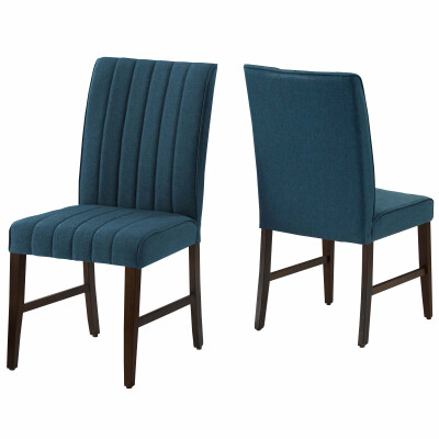 EEI-3333-BLU Motivate Channel Tufted Upholstered Fabric Dining Chair (Set of 2) Blue