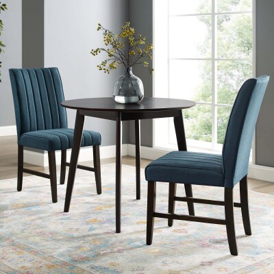 EEI-3333-BLU Motivate Channel Tufted Upholstered Fabric Dining Chair (Set of 2) Blue