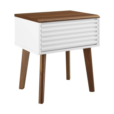 EEI-3345-WAL-WHI Render End Table Walnut White