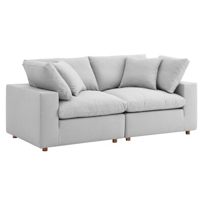 EEI-3354-LGR Commix Down Filled Overstuffed 2 Piece Sectional Sofa Set