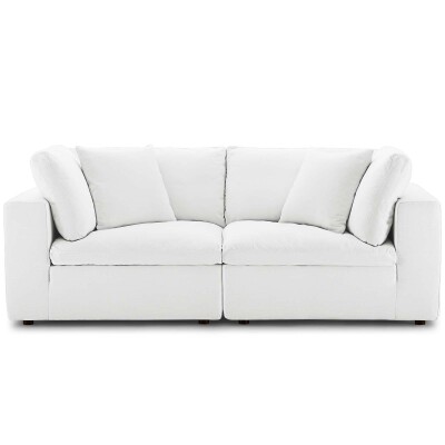 A white couch on a white background.