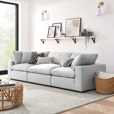 EEI-3355-LGR Commix Down Filled Overstuffed 3-Piece Sectional Sofa Set
