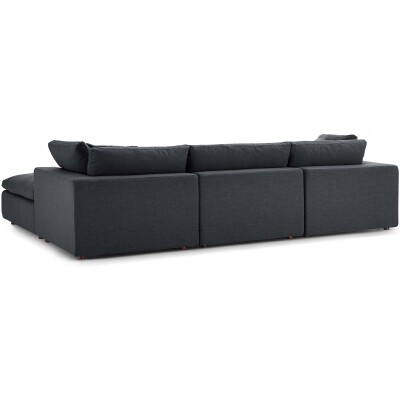 A sectional sofa in a dark gray color.