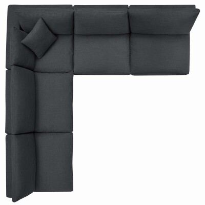 A sectional sofa in a dark gray color.
