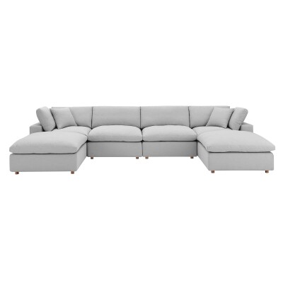 EEI-3362-LGR Commix Down Filled Overstuffed 6-Piece Sectional Sofa