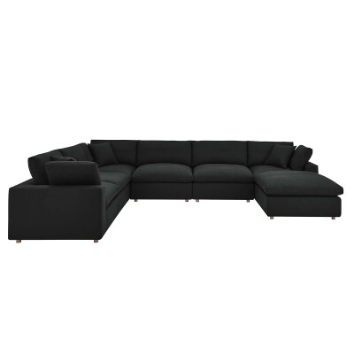 EEI-3364-BLK Commix Down Filled Overstuffed 7-Piece Sectional Sofa