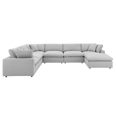 EEI-3364-LGR Commix Down Filled Overstuffed 7-Piece Sectional Sofa