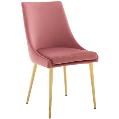 EEI-3416-DUS Viscount Modway Accent Performance Velvet Dining Chair Dusty Rose