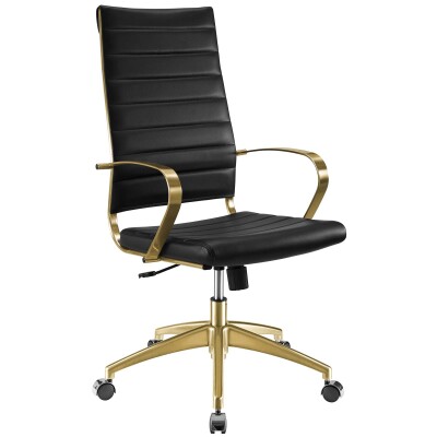 EEI-3417-GLD-BLK Jive Gold Stainless Steel Highback Office Chair Gold Black