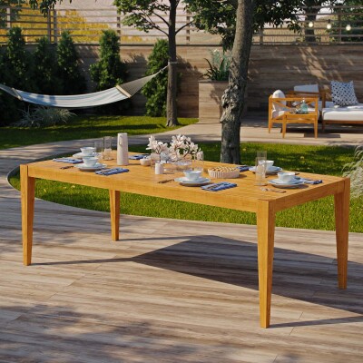 EEI-3430-NAT Northlake 85" Outdoor Patio Premium Grade A Teak Wood Dining Table Natural