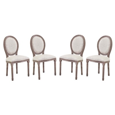 EEI-3468-BEI Emanate Dining Side Chair Upholstered Fabric (Set of 4) Beige