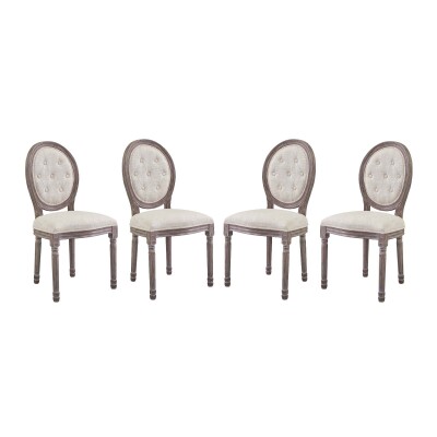 EEI-3470-BEI Arise Dining Side Chair Upholstered Fabric (Set of 4) Beige