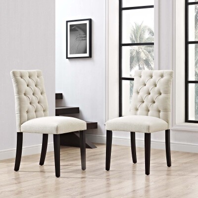 EEI-3474-BEI Duchess Dining Chair Fabric (Set of 2) Beige