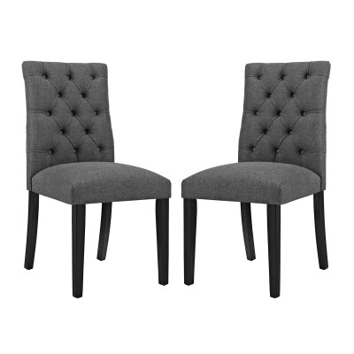 EEI-3474-GRY Duchess Dining Chair Fabric (Set of 2) Gray