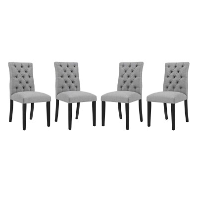 EEI-3475-LGR Duchess Dining Chair Fabric (Set of 4) Light Gray