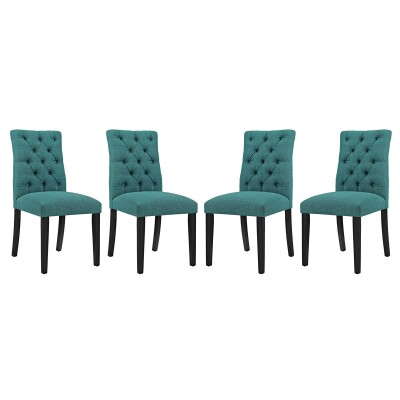 EEI-3475-TEA Duchess Dining Chair Fabric (Set of 4) Teal