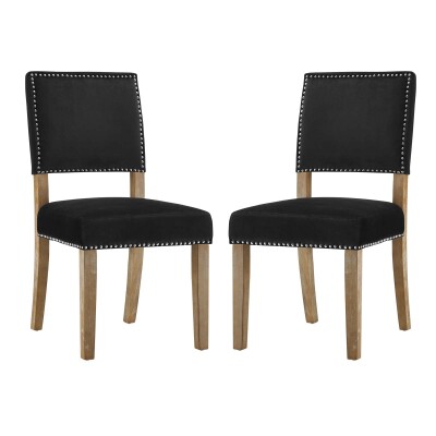 EEI-3477-BLK Oblige Dining Chair Wood (Set of 2) Black