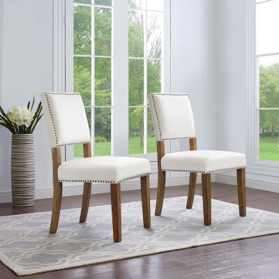 EEI-3477-IVO Oblige Dining Chair Wood (Set of 2) Ivory