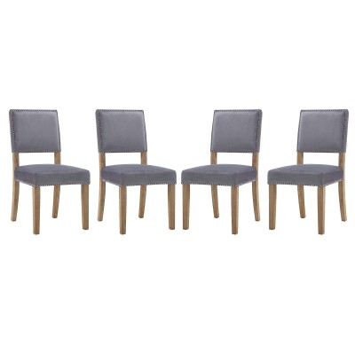 EEI-3478-GRY Oblige Dining Chair Wood (Set of 4) Gray