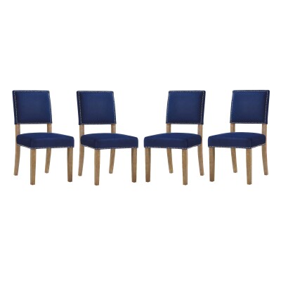 EEI-3478-NAV Oblige Dining Chair Wood (Set of 4) Navy