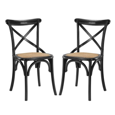 EEI-3481-BLK Gear Dining Side Chair (Set of 2) Black