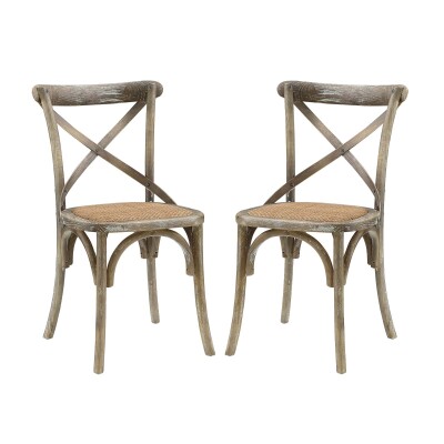 EEI-3481-GRY Gear Dining Side Chair (Set of 2) Gray
