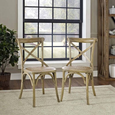 EEI-3481-NAT Gear Dining Side Chair (Set of 2) Natural