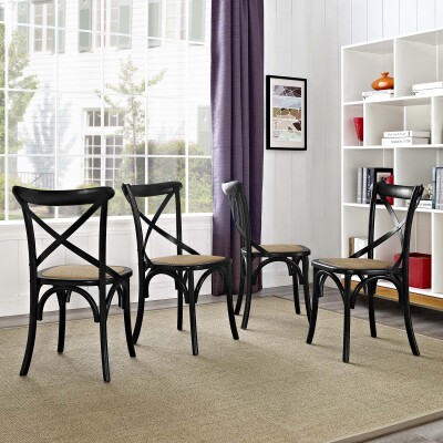 EEI-3482-BLK Gear Dining Side Chair (Set of 4) Black