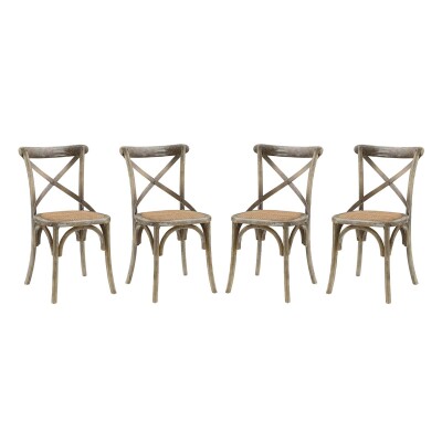 EEI-3482-GRY Gear Dining Side Chair (Set of 4) Gray