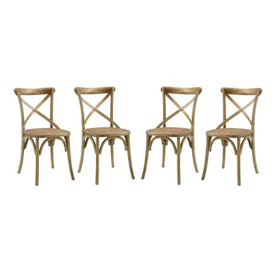 EEI-3482-NAT Gear Dining Side Chair (Set of 4) Natural