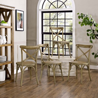 EEI-3482-NAT Gear Dining Side Chair (Set of 4) Natural